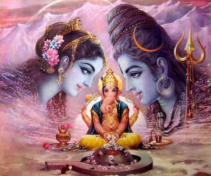 god ganesha with shiva