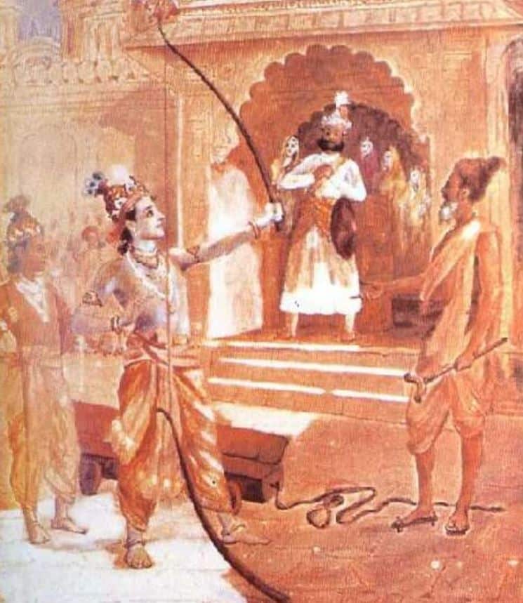 Lord Rama Breaks Bow , Viswamitra looks at him