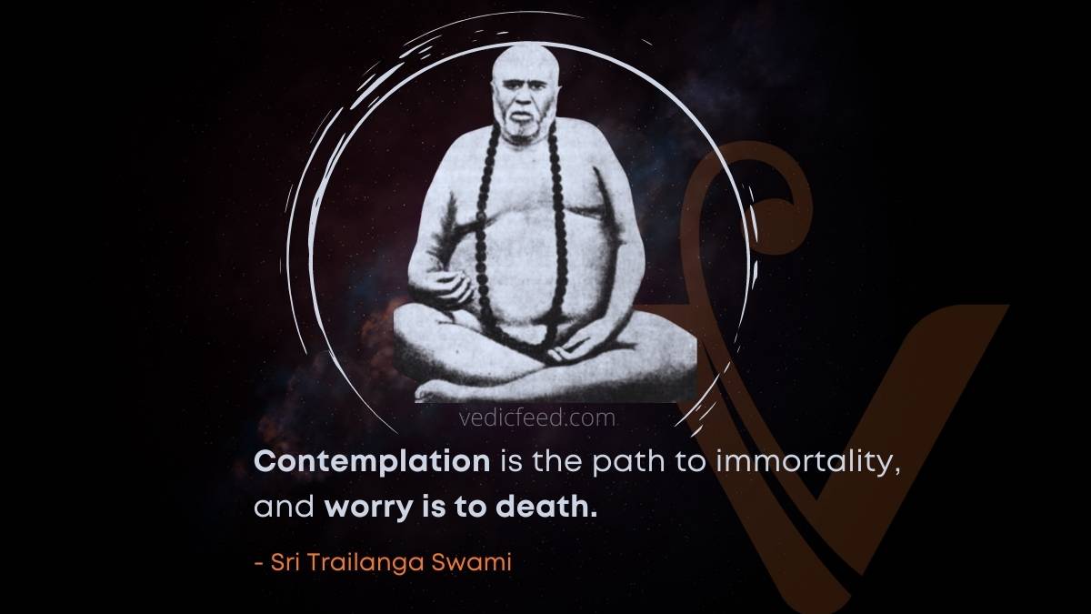 Contemplation is the path to immortality, and worry is to death. - Trailanga Swami