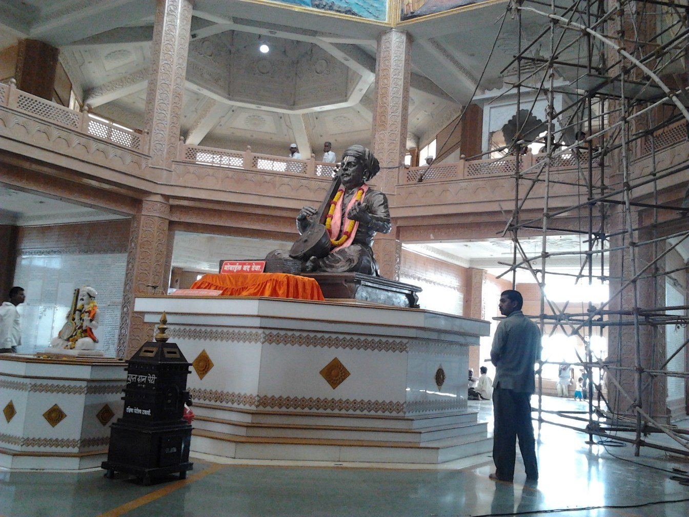 Interior of the Gatha Mandir at Dehu with the statue of Saint Tukaram